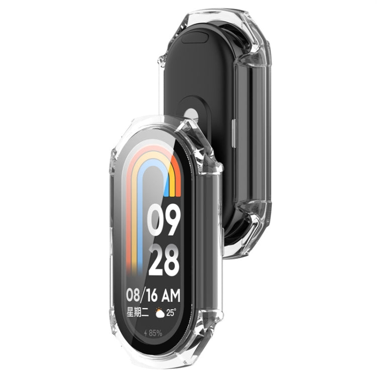 For Xiaomi Mi Band 8 ENKAY Hat-Prince Full Coverage PC Frame + Tempered Glass Film Watch Case(Transparent) - Watch Cases by ENKAY | Online Shopping South Africa | PMC TechLife | Buy Now Pay Later Mobicred