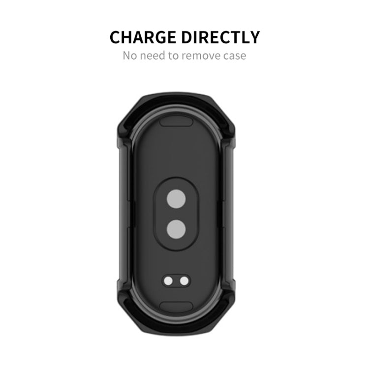For Xiaomi Mi Band 8 ENKAY Hat-Prince Full Coverage PC Frame + Tempered Glass Film Watch Case(Transparent) - Watch Cases by ENKAY | Online Shopping South Africa | PMC TechLife | Buy Now Pay Later Mobicred