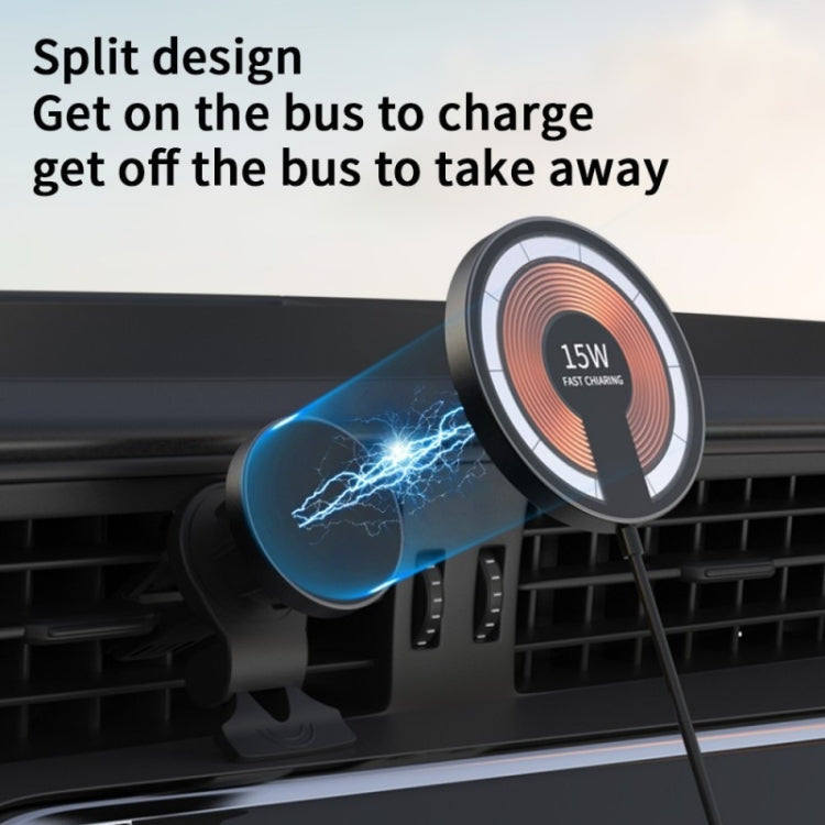T09 2 in 1 Transparent Car Magnetic Wireless Charger 15W Fast Charging Stand - Car Charger by PMC TechLife | Online Shopping South Africa | PMC TechLife