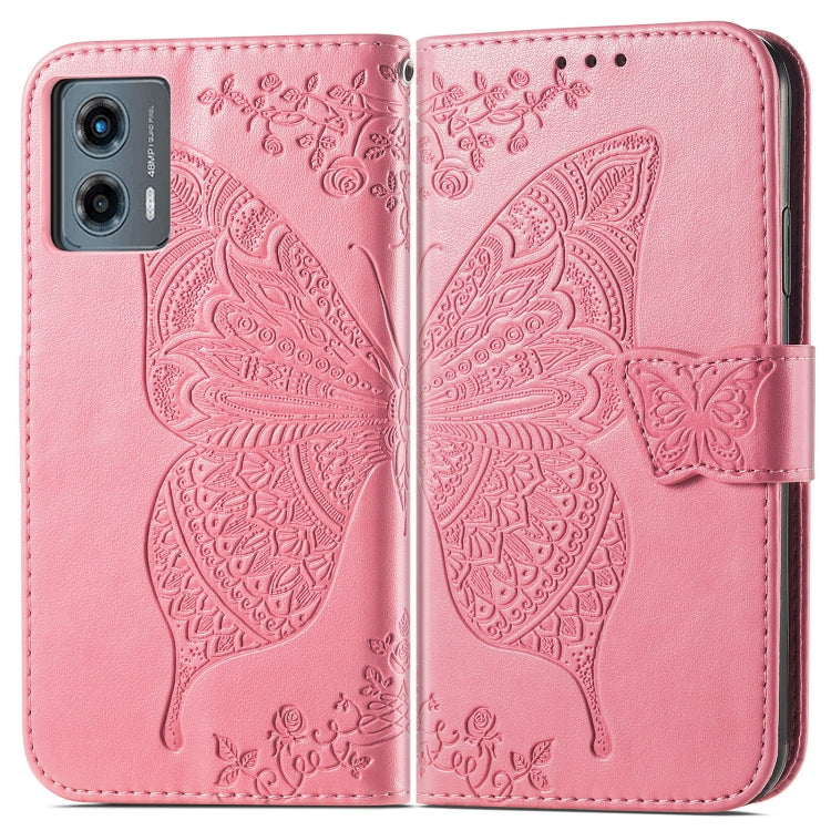 For Motorola Moto G 5G 2023 Butterfly Love Flower Embossed Leather Phone Case(Pink) - free shipping - PMC TechLife - Order now!