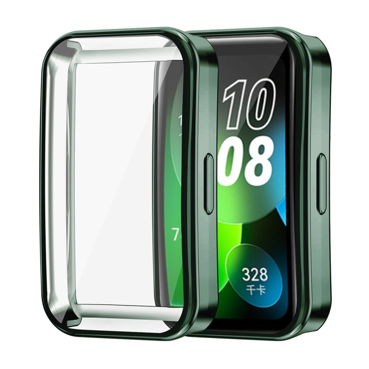 For Huawei Band 10 / 9 / 8 ENKAY Hat-Prince Full Coverage Electroplated Soft TPU Case with Screen Protection(Dark Green) - Watch Cases by ENKAY | Online Shopping South Africa | PMC TechLife | Buy Now Pay Later Mobicred