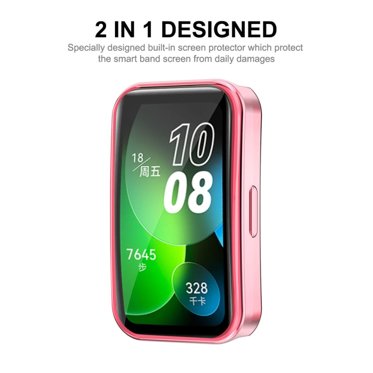 For Huawei Band 8 ENKAY Hat-Prince Full Coverage Electroplated Soft TPU Watch Case with Screen Protection(Silver) - Watch Cases by ENKAY | Online Shopping South Africa | PMC TechLife