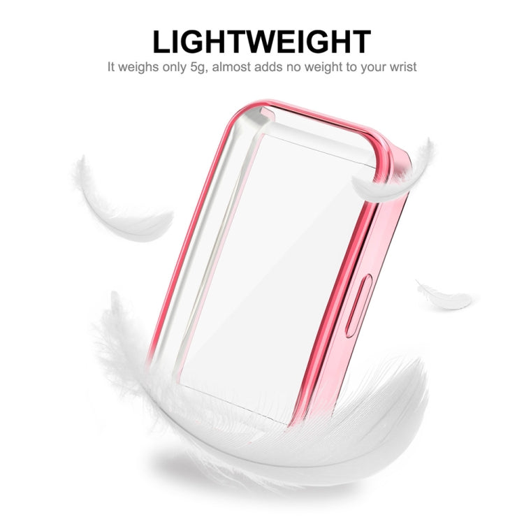 For Huawei Band 8 ENKAY Hat-Prince Full Coverage Electroplated Soft TPU Watch Case with Screen Protection(Silver) - Watch Cases by ENKAY | Online Shopping South Africa | PMC TechLife