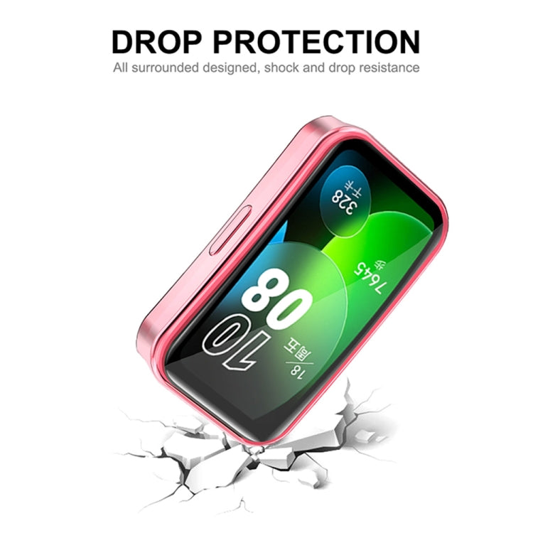 For Huawei Band 8 ENKAY Hat-Prince Full Coverage Electroplated Soft TPU Watch Case with Screen Protection(Silver) - Watch Cases by ENKAY | Online Shopping South Africa | PMC TechLife