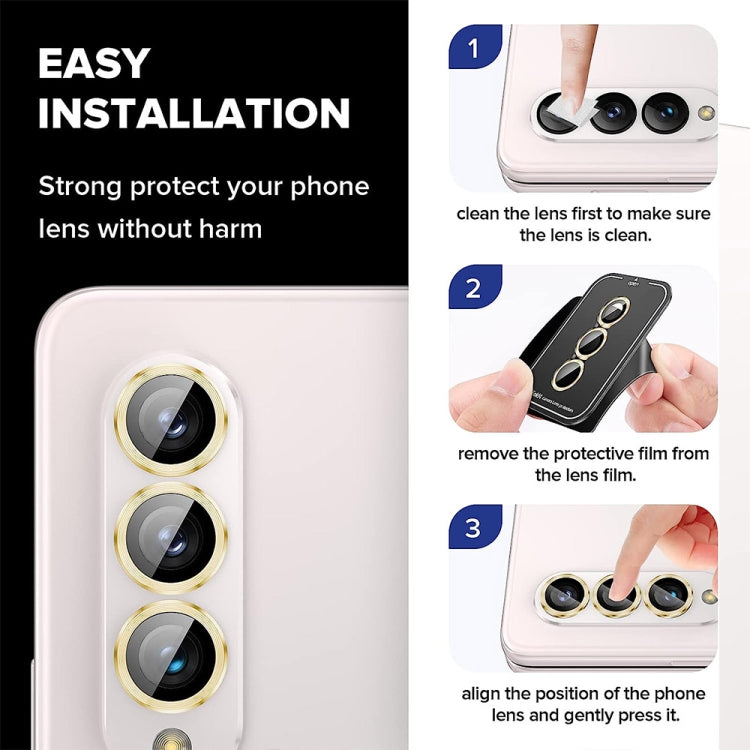 For Samsung Galaxy Z Fold5 / A25 5G ENKAY Hat-Prince 9H Rear Lens Aluminium Alloy Tempered Glass Film(Gold) - free shipping - PMC TechLife - Order now!