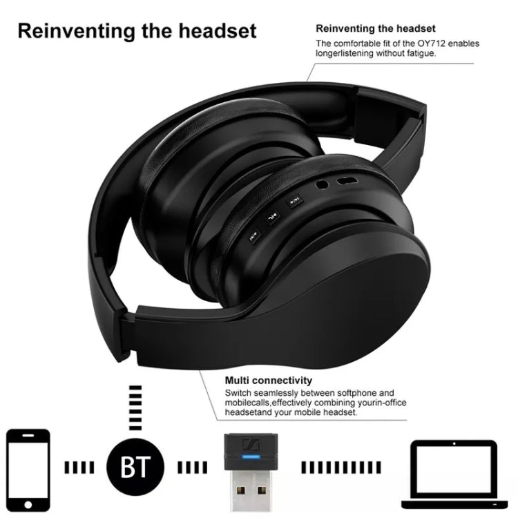 OY712 For Computer Mobile Phone Headset Bass Gaming Noise Cancelling Bluetooth Wireless Headphone - Microphones & Headsets by PMC TechLife | Online Shopping South Africa | PMC TechLife
