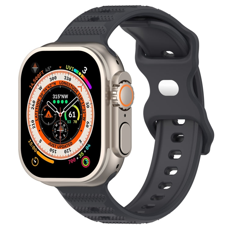 For Apple Watch Ultra 49mm Reverse Buckle Dot Texture Silicone Watch Band(Dark Gray) - Watch Bands by PMC TechLife | Online Shopping South Africa | PMC TechLife