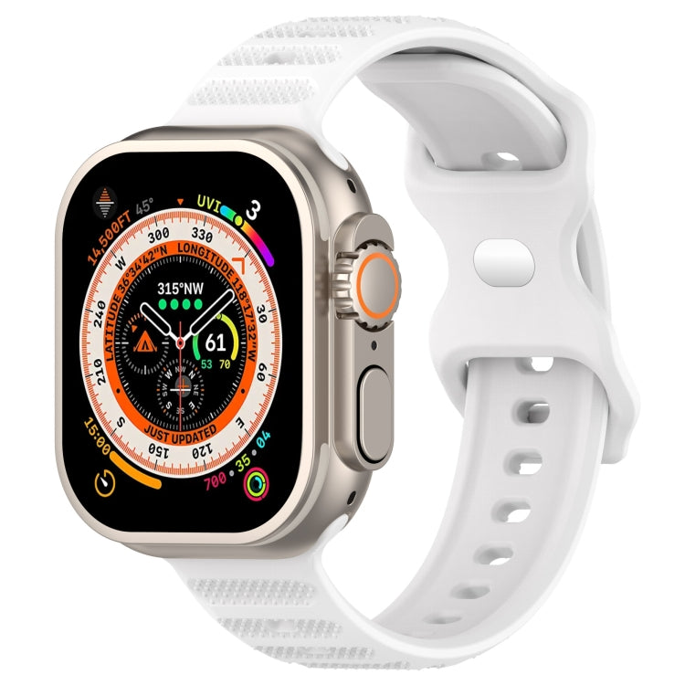 For Apple Watch 8 45mm Reverse Buckle Dot Texture Silicone Watch Band(White) - Watch Bands by PMC TechLife | Online Shopping South Africa | PMC TechLife