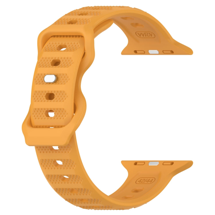 For Apple Watch 8 41mm Reverse Buckle Dot Texture Silicone Watch Band(Yellow) - Watch Bands by PMC TechLife | Online Shopping South Africa | PMC TechLife
