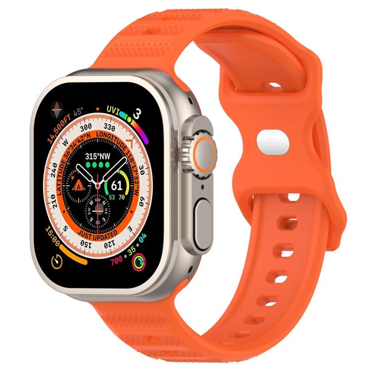 For Apple Watch SE 40mm Reverse Buckle Dot Texture Silicone Watch Band(Orange) - Watch Bands by PMC TechLife | Online Shopping South Africa | PMC TechLife