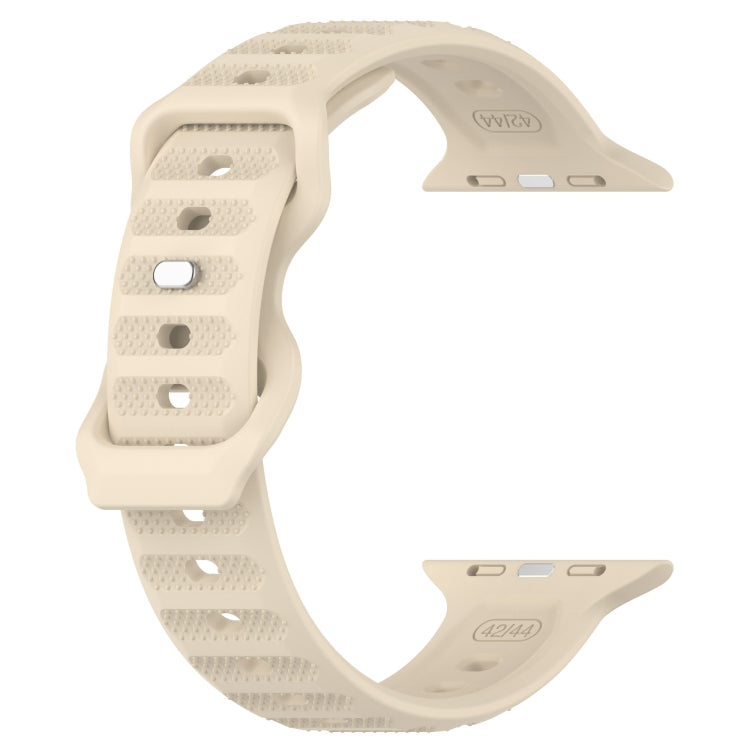 For Apple Watch SE 40mm Reverse Buckle Dot Texture Silicone Watch Band(Khaki) - Watch Bands by PMC TechLife | Online Shopping South Africa | PMC TechLife