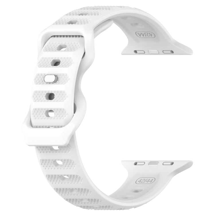 For Apple Watch 6 44mm Reverse Buckle Dot Texture Silicone Watch Band(White) - Watch Bands by PMC TechLife | Online Shopping South Africa | PMC TechLife