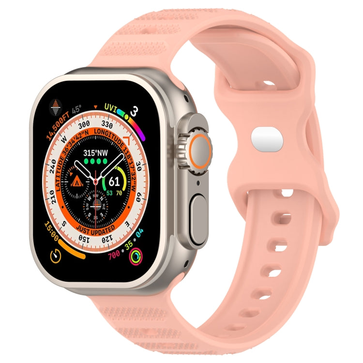 For Apple Watch 6 44mm Reverse Buckle Dot Texture Silicone Watch Band(Pink) - Watch Bands by PMC TechLife | Online Shopping South Africa | PMC TechLife