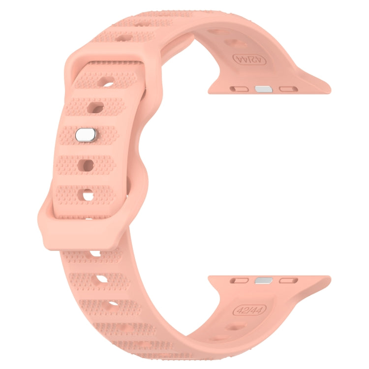 For Apple Watch 6 44mm Reverse Buckle Dot Texture Silicone Watch Band(Pink) - Watch Bands by PMC TechLife | Online Shopping South Africa | PMC TechLife