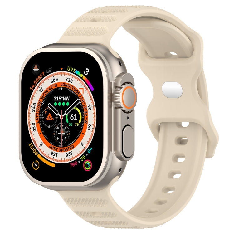 For Apple Watch 5 40mm Reverse Buckle Dot Texture Silicone Watch Band(Khaki) - Watch Bands by PMC TechLife | Online Shopping South Africa | PMC TechLife
