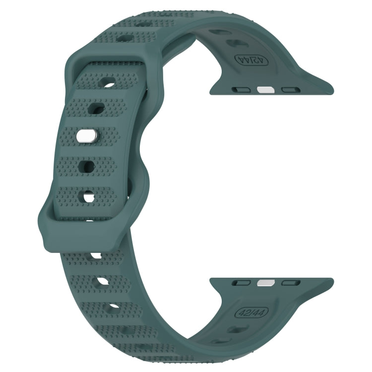 For Apple Watch 4 40mm Reverse Buckle Dot Texture Silicone Watch Band(Olive Green) - Watch Bands by PMC TechLife | Online Shopping South Africa | PMC TechLife