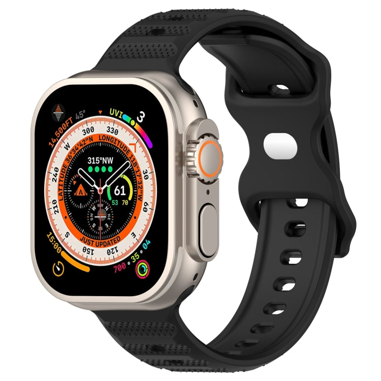 For Apple Watch 4 40mm Reverse Buckle Dot Texture Silicone Watch Band(Black) - Watch Bands by PMC TechLife | Online Shopping South Africa | PMC TechLife