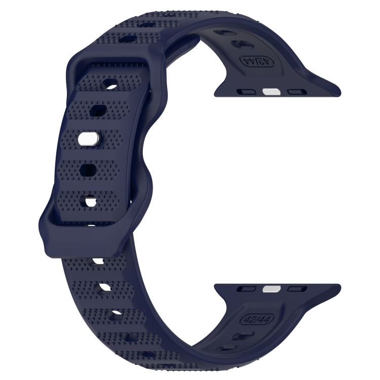 For Apple Watch 2 42mm Reverse Buckle Dot Texture Silicone Watch Band(Midnight Blue) - Watch Bands by PMC TechLife | Online Shopping South Africa | PMC TechLife