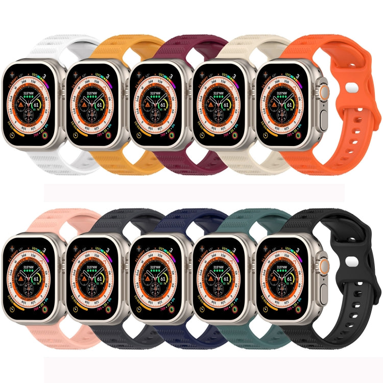 For Apple Watch 2 38mm Reverse Buckle Dot Texture Silicone Watch Band(Yellow) - Watch Bands by PMC TechLife | Online Shopping South Africa | PMC TechLife