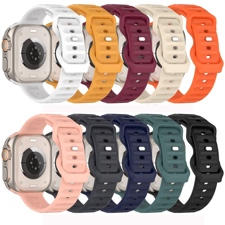 For Apple Watch 2 38mm Reverse Buckle Dot Texture Silicone Watch Band(Yellow) - Watch Bands by PMC TechLife | Online Shopping South Africa | PMC TechLife