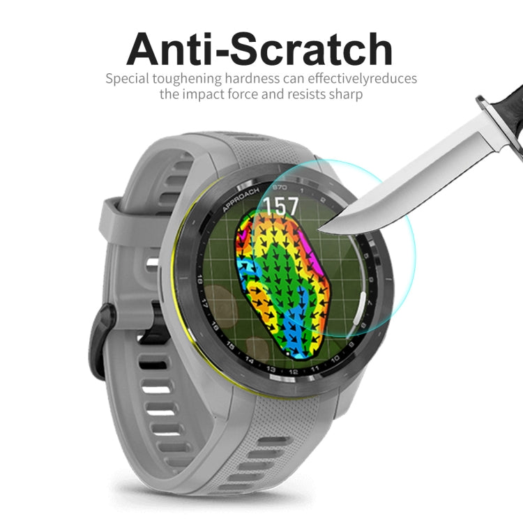 For Garmin Approach S70 2pcs ENKAY 0.2mm 9H Tempered Glass Screen Protector Watch Film - Screen Protector by ENKAY | Online Shopping South Africa | PMC TechLife
