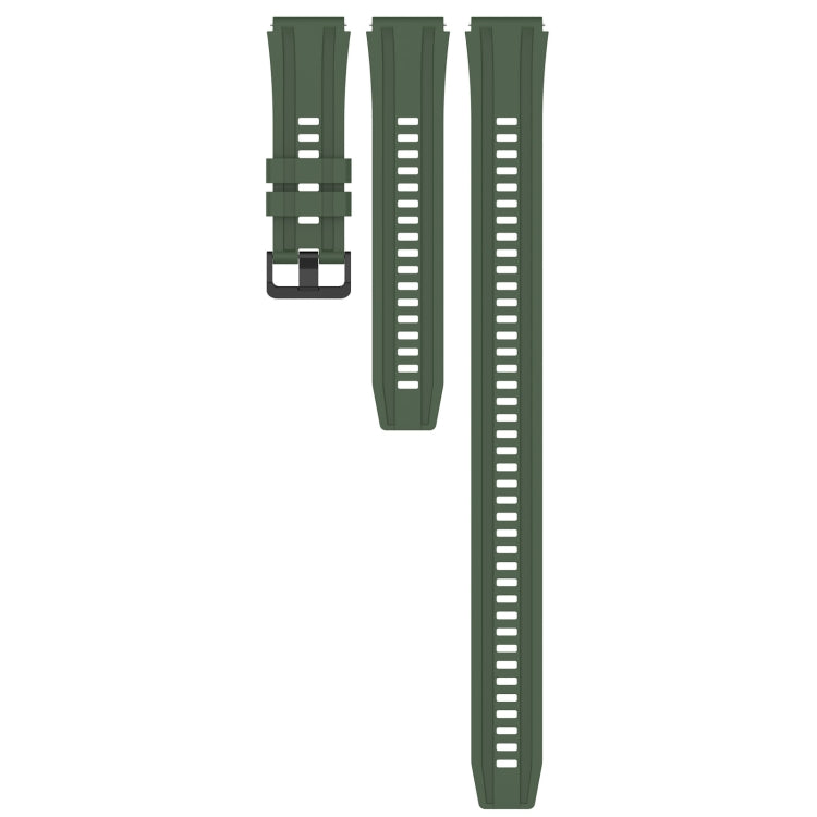 For Huawei Watch GT3 Pro 46mm Long & Short Sports Solid Color Silicone Watch Band Set(Dark Green) - Watch Bands by PMC TechLife | Online Shopping South Africa | PMC TechLife
