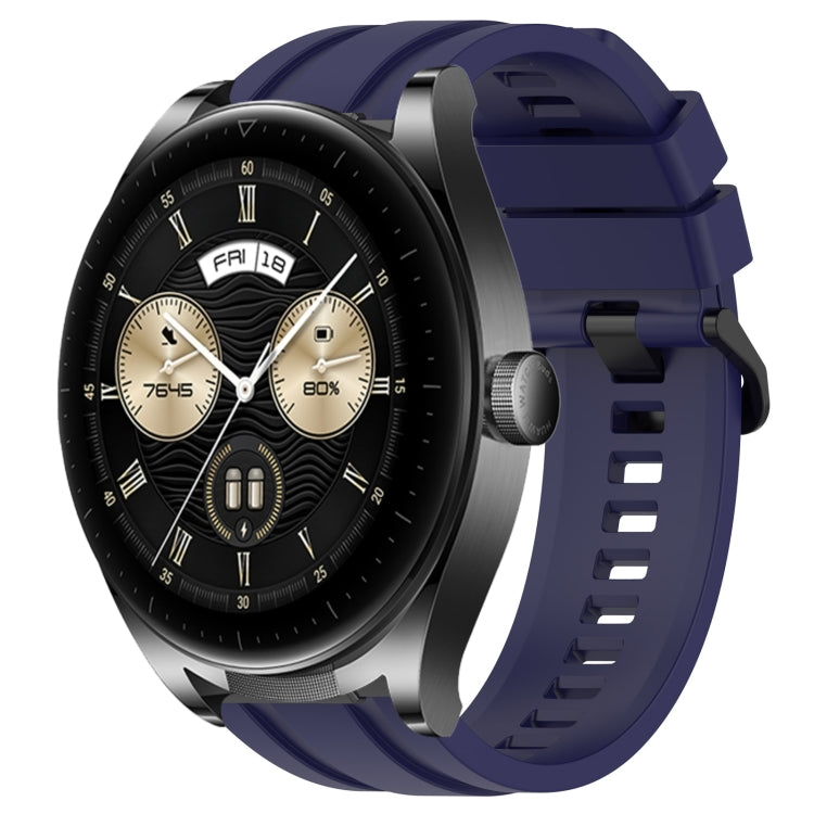 For Huawei Watch GT3  46mm Long & Short Sports Solid Color Silicone Watch Band Set(Midnight Blue) - Watch Bands by PMC TechLife | Online Shopping South Africa | PMC TechLife