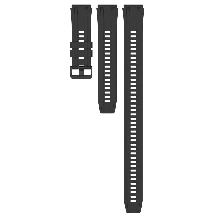 For Huawei Watch 3 Long & Short Sports Solid Color Silicone Watch Band Set(Black) - Watch Bands by PMC TechLife | Online Shopping South Africa | PMC TechLife