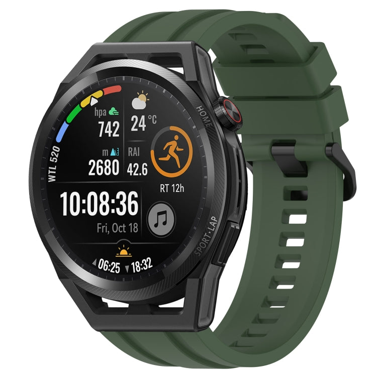 For Huawei Watch Buds Long & Short Sports Solid Color Silicone Watch Band Set(Dark Green) - Watch Bands by PMC TechLife | Online Shopping South Africa | PMC TechLife
