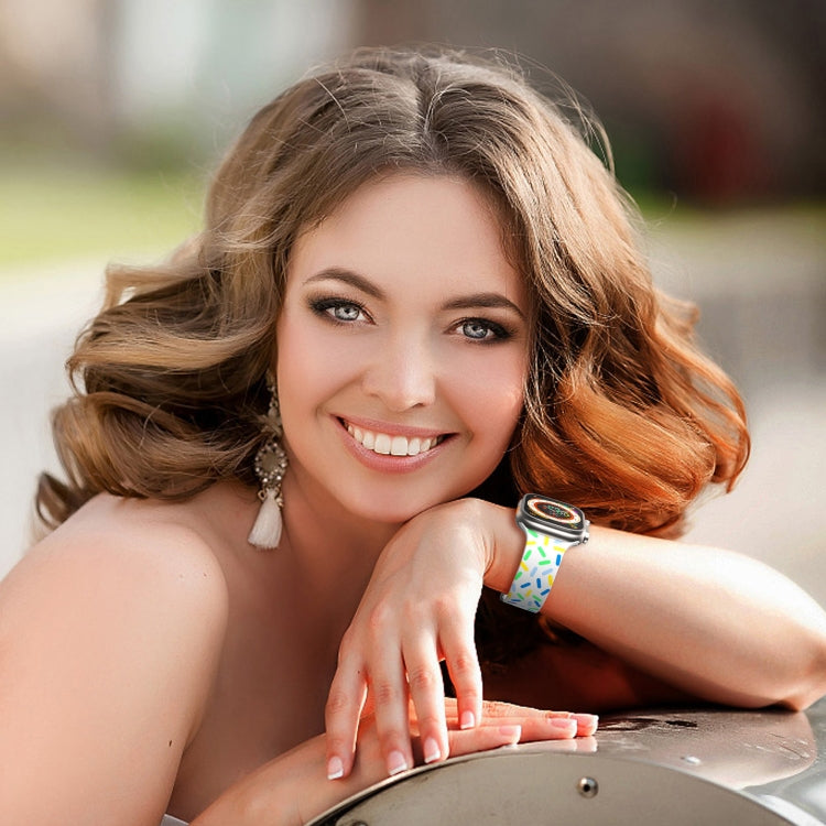 For Apple Watch 4 40mm Rainbow Dots Silicone Magnetic Buckle Watch Band(Blue) - Watch Bands by PMC TechLife | Online Shopping South Africa | PMC TechLife