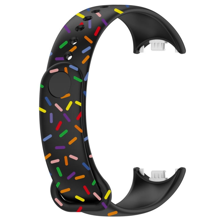 For Xiaomi Band 8 Sports Rainbow Dots Silicone Buckle Watch Band(Black) - Watch Bands by PMC TechLife | Online Shopping South Africa | PMC TechLife