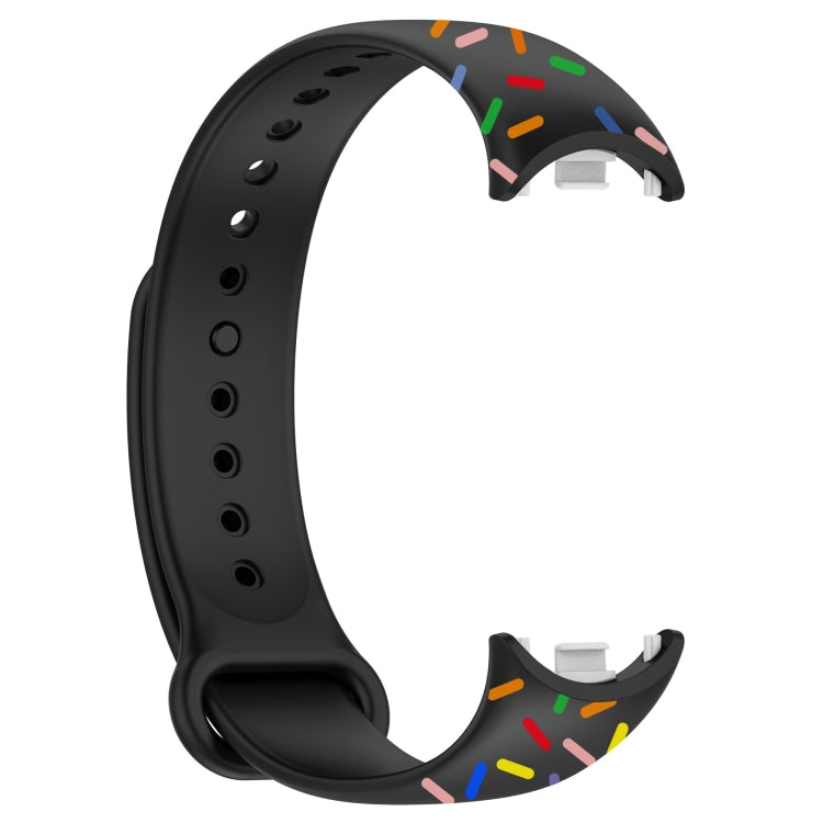 For Xiaomi Band 8 Sports Rainbow Dots Silicone Buckle Watch Band(Black) - Watch Bands by PMC TechLife | Online Shopping South Africa | PMC TechLife