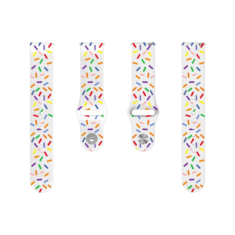 For Samsung Galaxy Watch 5 Pro Sports Rainbow Dots Silicone Buckle Watch Band(White) - Watch Bands by PMC TechLife | Online Shopping South Africa | PMC TechLife