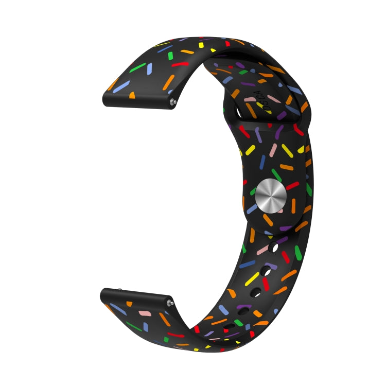 For Samsung Galaxy Watch 4 40mm / 44mm Sports Rainbow Dots Silicone Buckle Watch Band(Black) - Watch Bands by PMC TechLife | Online Shopping South Africa | PMC TechLife