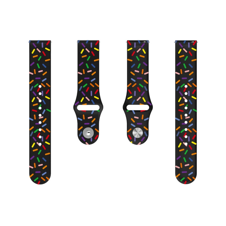 For Samsung Galaxy Watch 4 40mm / 44mm Sports Rainbow Dots Silicone Buckle Watch Band(Black) - Watch Bands by PMC TechLife | Online Shopping South Africa | PMC TechLife