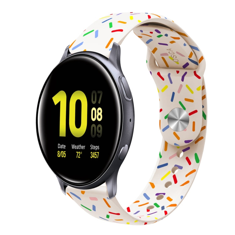 For Samsung Galaxy Watch 4 40mm / 44mm Sports Rainbow Dots Silicone Buckle Watch Band(Starlight Color) - Watch Bands by PMC TechLife | Online Shopping South Africa | PMC TechLife