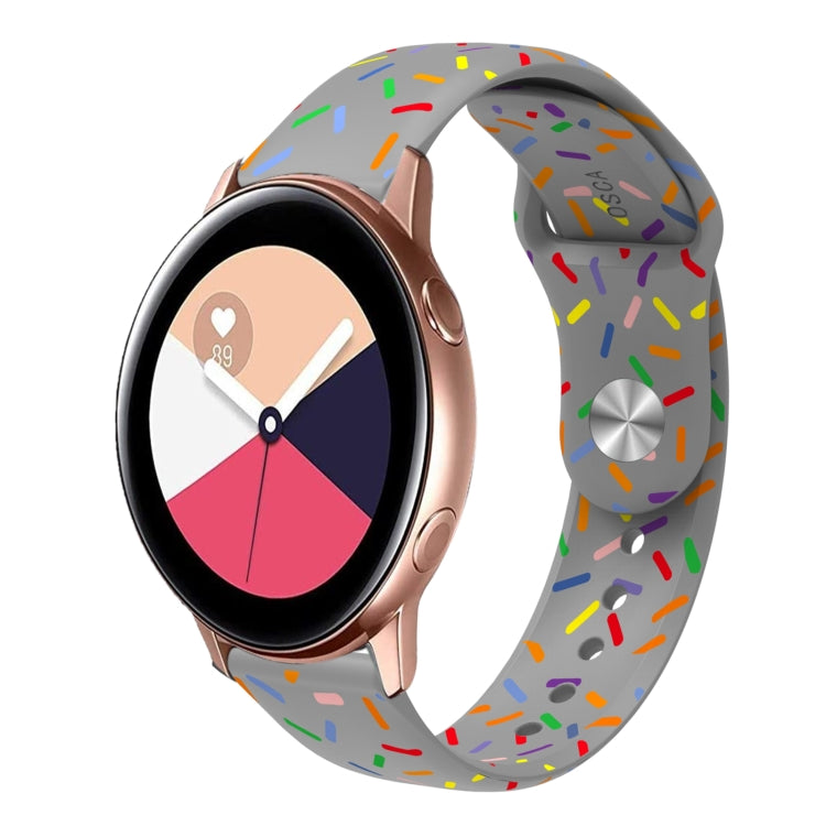 For Samsung Galaxy Watch 3 41mm Sports Rainbow Dots Silicone Buckle Watch Band(Gray) - Watch Bands by PMC TechLife | Online Shopping South Africa | PMC TechLife