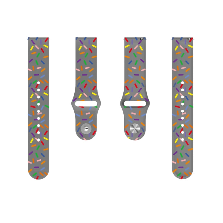 For Samsung Galaxy Watch 3 41mm Sports Rainbow Dots Silicone Buckle Watch Band(Gray) - Watch Bands by PMC TechLife | Online Shopping South Africa | PMC TechLife