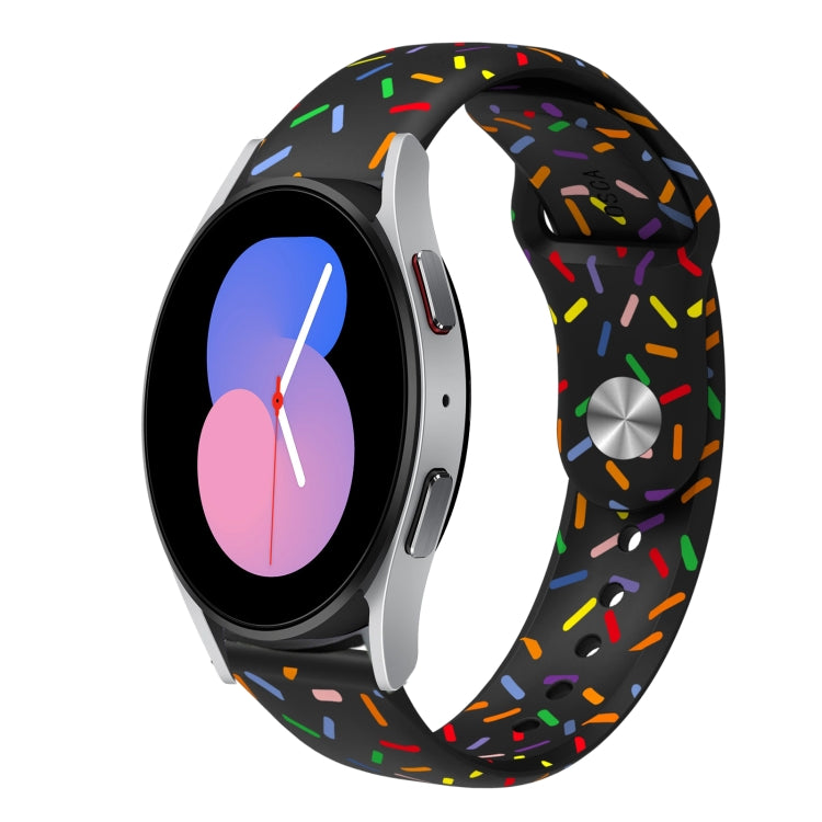 For Samsung Galaxy Watch 42mm Sports Rainbow Dots Silicone Buckle Watch Band(Black) - Watch Bands by PMC TechLife | Online Shopping South Africa | PMC TechLife