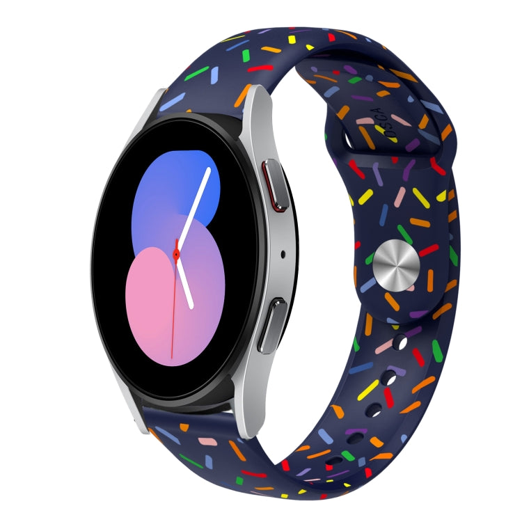 For Samsung Galaxy Watch 42mm Sports Rainbow Dots Silicone Buckle Watch Band(Blue) - Watch Bands by PMC TechLife | Online Shopping South Africa | PMC TechLife