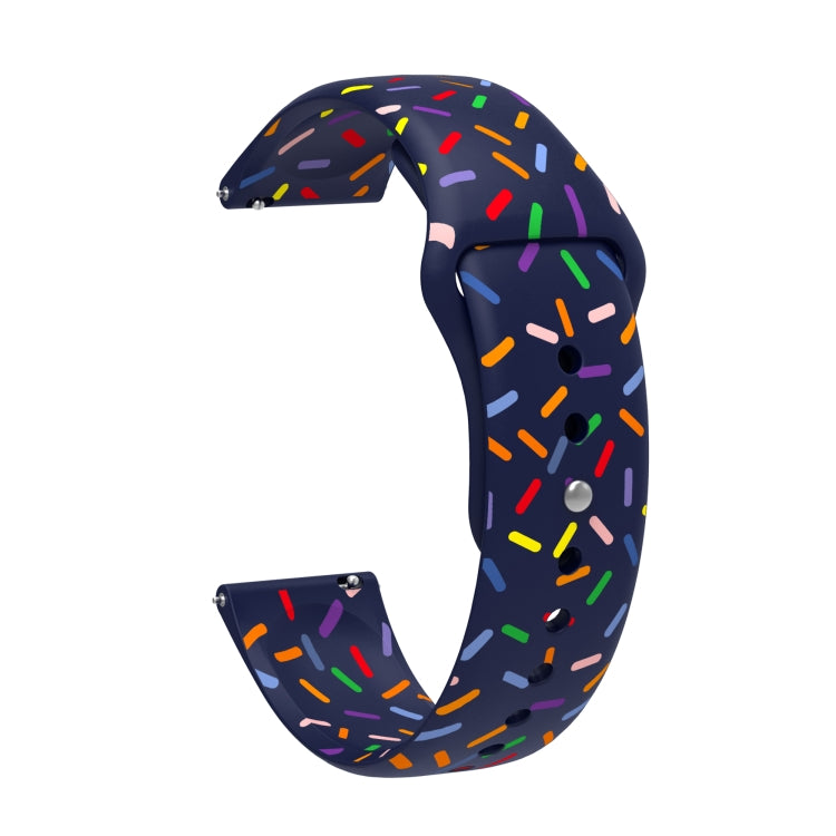 For Samsung Galaxy Watch 42mm Sports Rainbow Dots Silicone Buckle Watch Band(Blue) - Watch Bands by PMC TechLife | Online Shopping South Africa | PMC TechLife