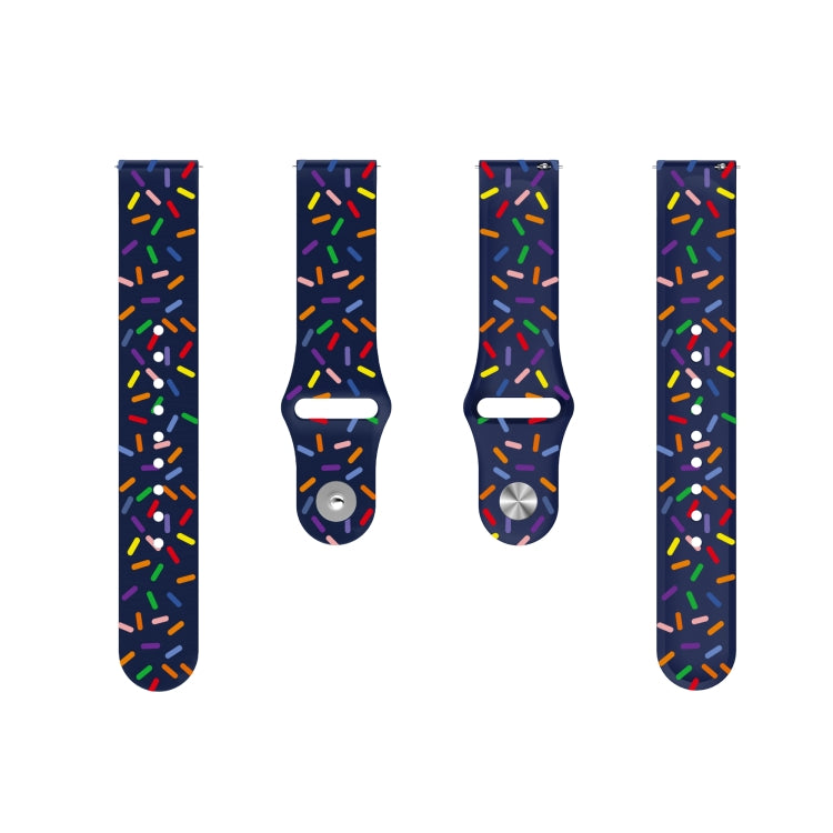 For Samsung Galaxy Watch 42mm Sports Rainbow Dots Silicone Buckle Watch Band(Blue) - Watch Bands by PMC TechLife | Online Shopping South Africa | PMC TechLife