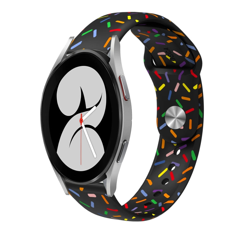 For Samsung Galaxy Gear Sport Sports Rainbow Dots Silicone Buckle Watch Band(Black) - Watch Bands by PMC TechLife | Online Shopping South Africa | PMC TechLife
