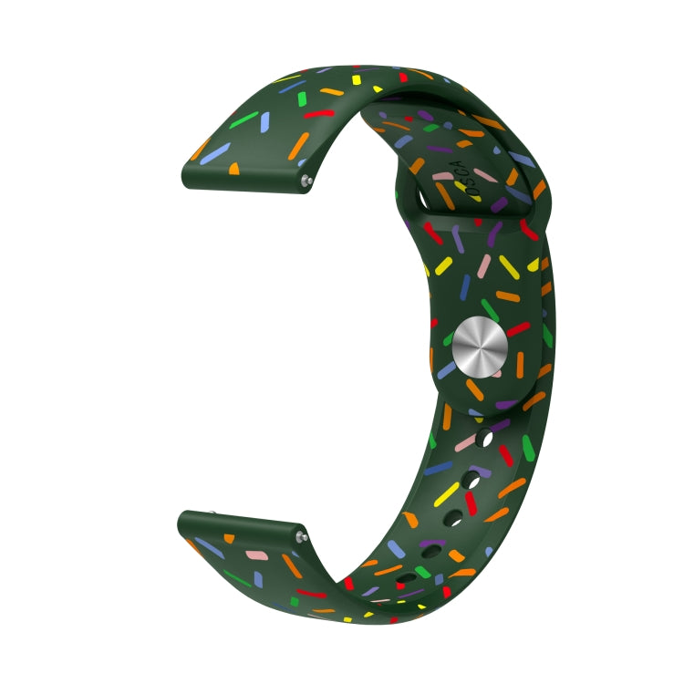 For Samsung Gear S2 Classic Sports Rainbow Dots Silicone Buckle Watch Band(Green) - Watch Bands by PMC TechLife | Online Shopping South Africa | PMC TechLife