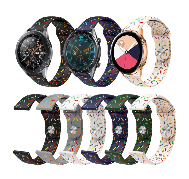 For Samsung Galaxy Watch 3 41mm Sports Rainbow Dots Silicone Buckle Watch Band(Starlight Color) - Watch Bands by PMC TechLife | Online Shopping South Africa | PMC TechLife