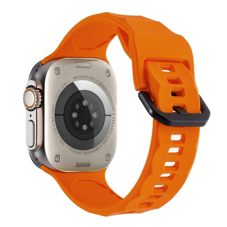 For Apple Watch SE 44mm Ripple Silicone Sports Watch Band(Orange) - Watch Bands by PMC TechLife | Online Shopping South Africa | PMC TechLife