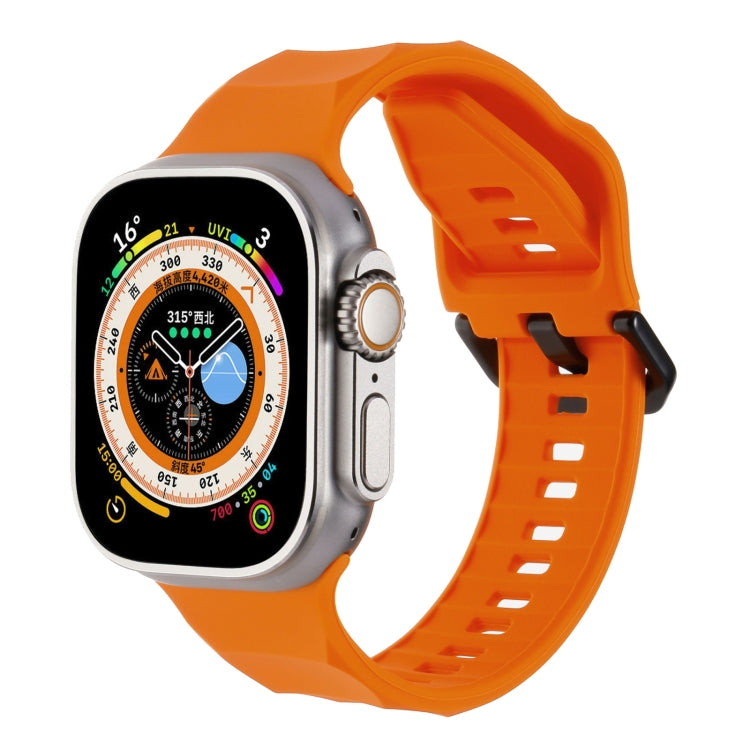For Apple Watch 6 44mm Ripple Silicone Sports Watch Band(Orange) - Watch Bands by PMC TechLife | Online Shopping South Africa | PMC TechLife