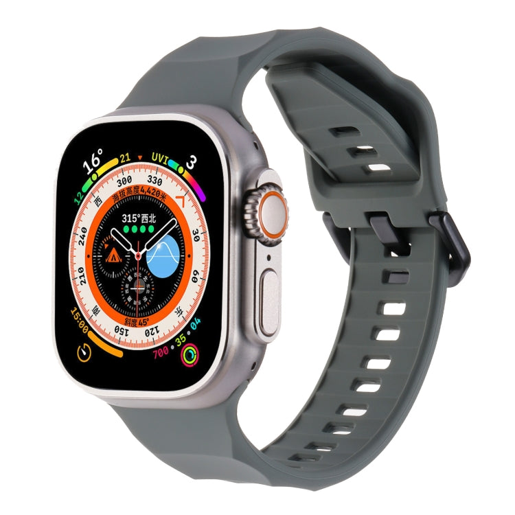 For Apple Watch 6 44mm Ripple Silicone Sports Watch Band(Dark Grey) - Watch Bands by PMC TechLife | Online Shopping South Africa | PMC TechLife