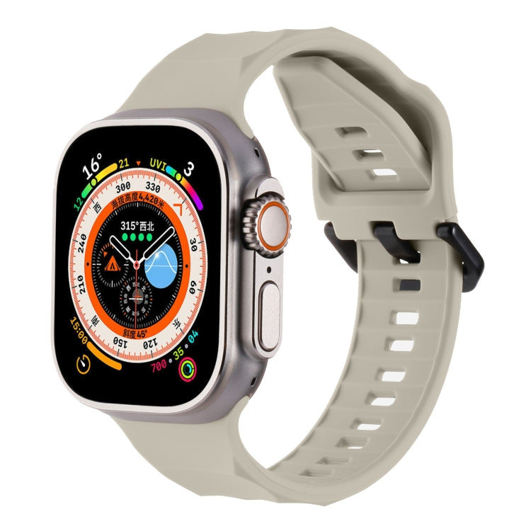 For Apple Watch 6 44mm Ripple Silicone Sports Watch Band(Starlight) - Watch Bands by PMC TechLife | Online Shopping South Africa | PMC TechLife