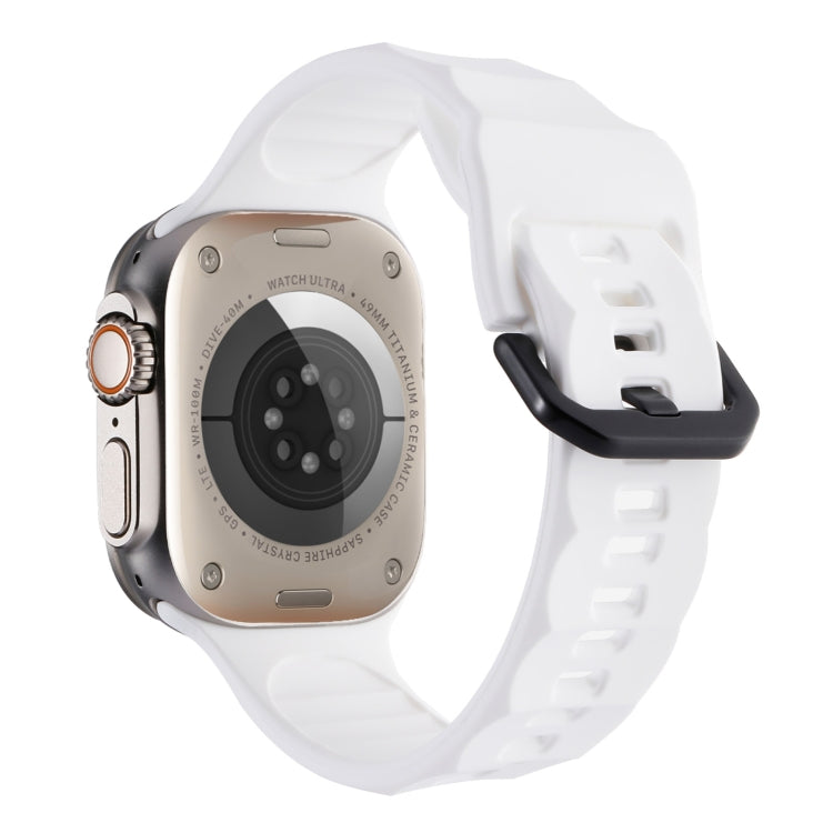 For Apple Watch 5 44mm Ripple Silicone Sports Watch Band(White) - Watch Bands by PMC TechLife | Online Shopping South Africa | PMC TechLife